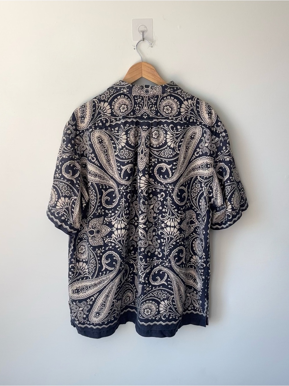 Vintage Polo Ralph Lauren Big Paisley Loop Collar Shirt Sz XL Linen Silk Bandana - Picture 7 of 8